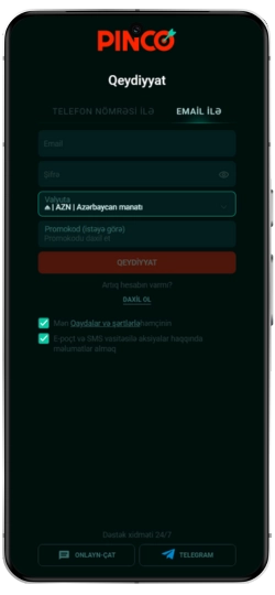 Pinco Casino-a daxil olun